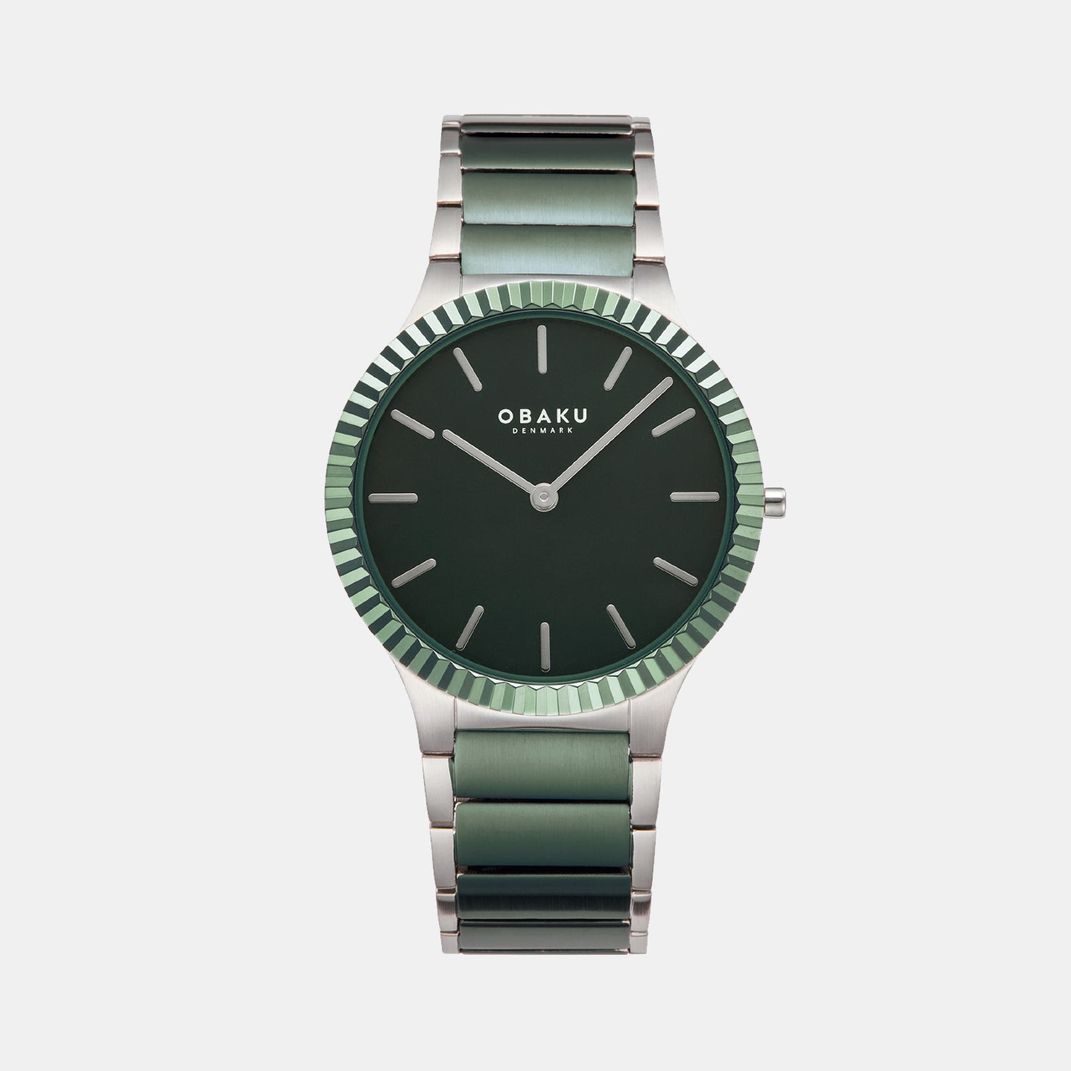 Linje Leaf Men Quartz Green Dial Analog Stainless Steel Watch V292GXOESS