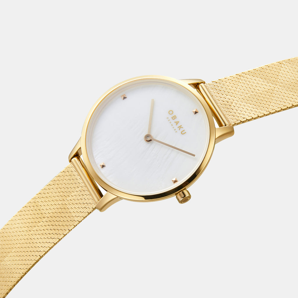 Figen Women Quartz White Dial Analog Stainless Steel Watch V295LXGWHG