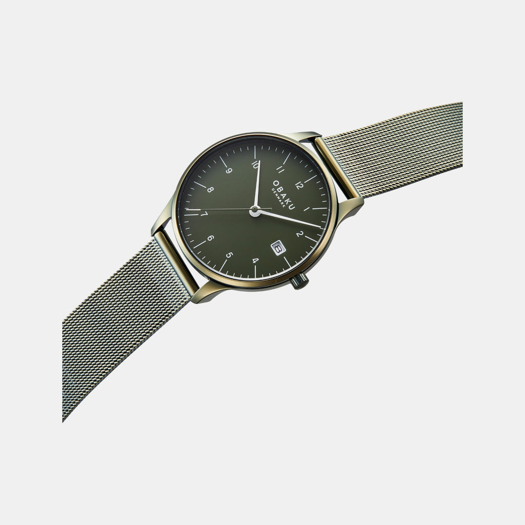 Chia Lille Leaf Women Quartz Green Dial Analog Stainless Steel Watch V298LDEEME