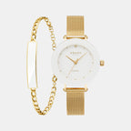 Lilje Gold Women Quartz White Dial Analog Stainless Steel Watch V299LXGWMG-EJBGW