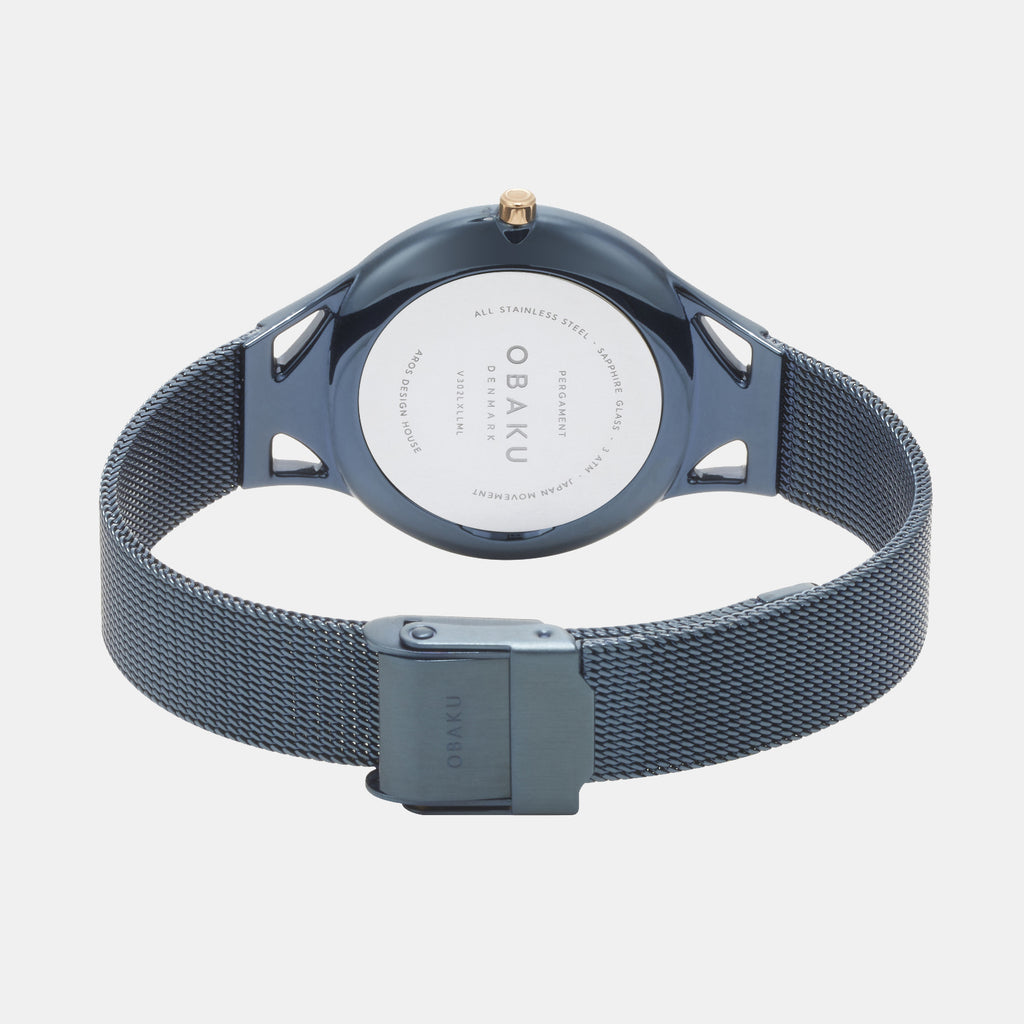 Pergament Women Quartz Blue Dial Analog Stainless Steel Watch V302LXLLML