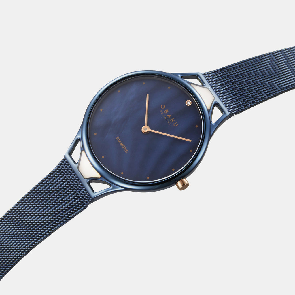 Pergament Women Quartz Blue Dial Analog Stainless Steel Watch V302LXLLML