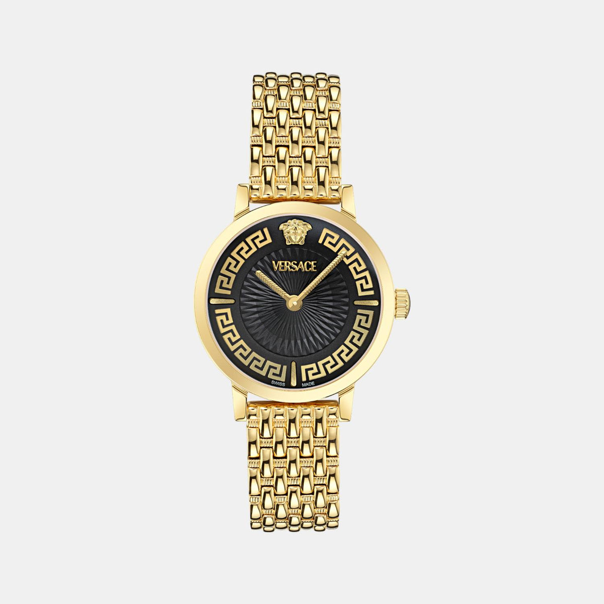 Greca Flourish Women Quartz Black Dial Analog Stainless Steel Watch VE0A00525