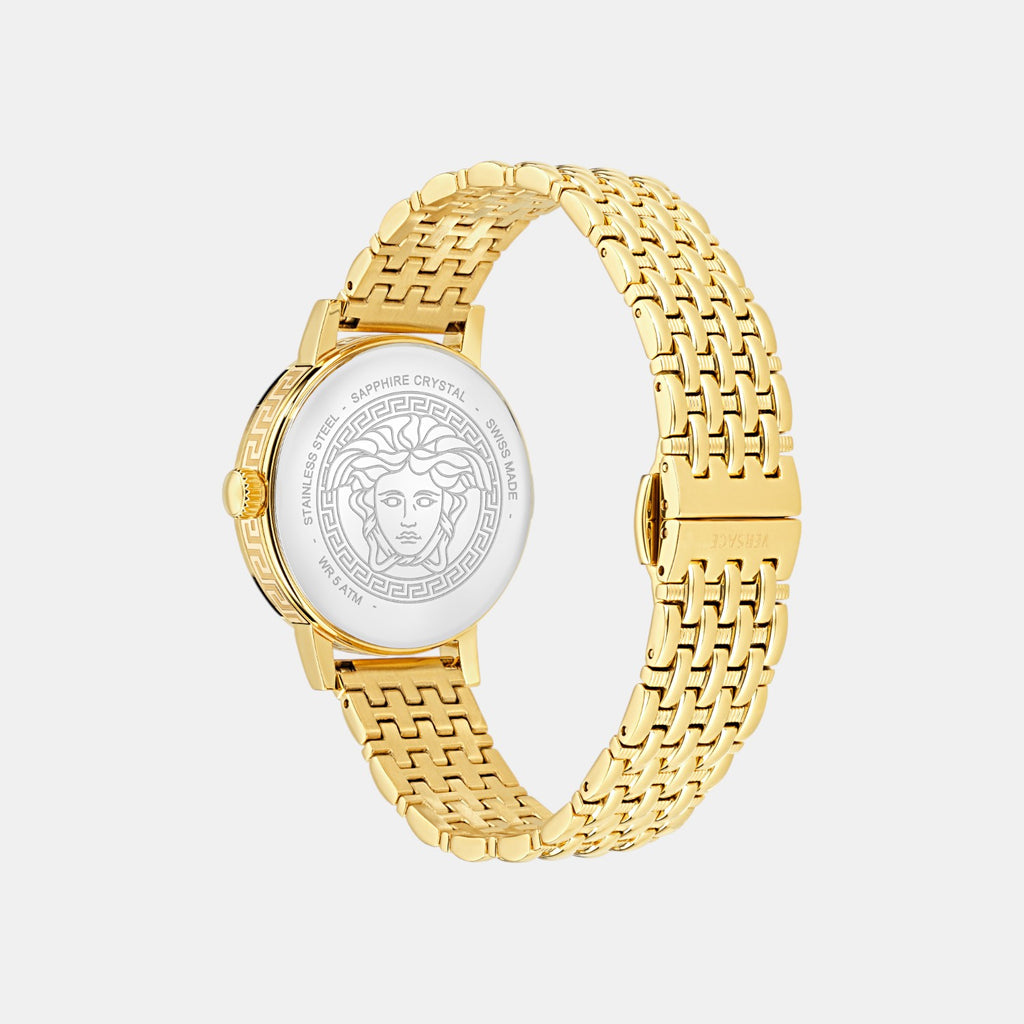 Greca Fortuna Women Quartz Black Dial Analog Stainless Steel Watch VE0A00525