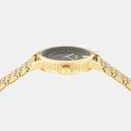 Greca Fortuna Women Quartz Black Dial Analog Stainless Steel Watch VE0A00525