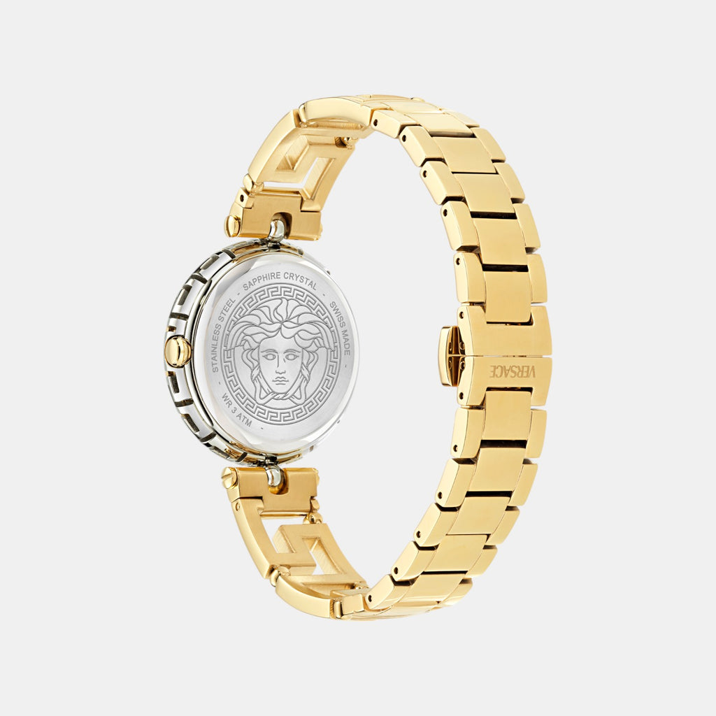 Medusa Jewel Women Quartz Green Dial Analog Stainless Steel Watch VE0B00325