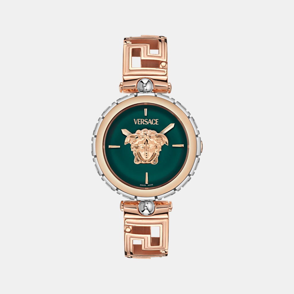 Women Quartz Green Dial Analog Stainless Steel Watch VE0B00425