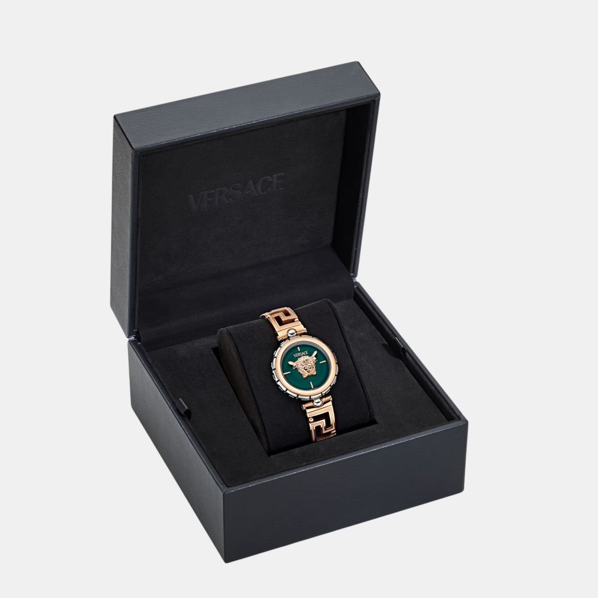 Medusa Jewel Women Quartz Green Dial Analog Stainless Steel Watch VE0B00425