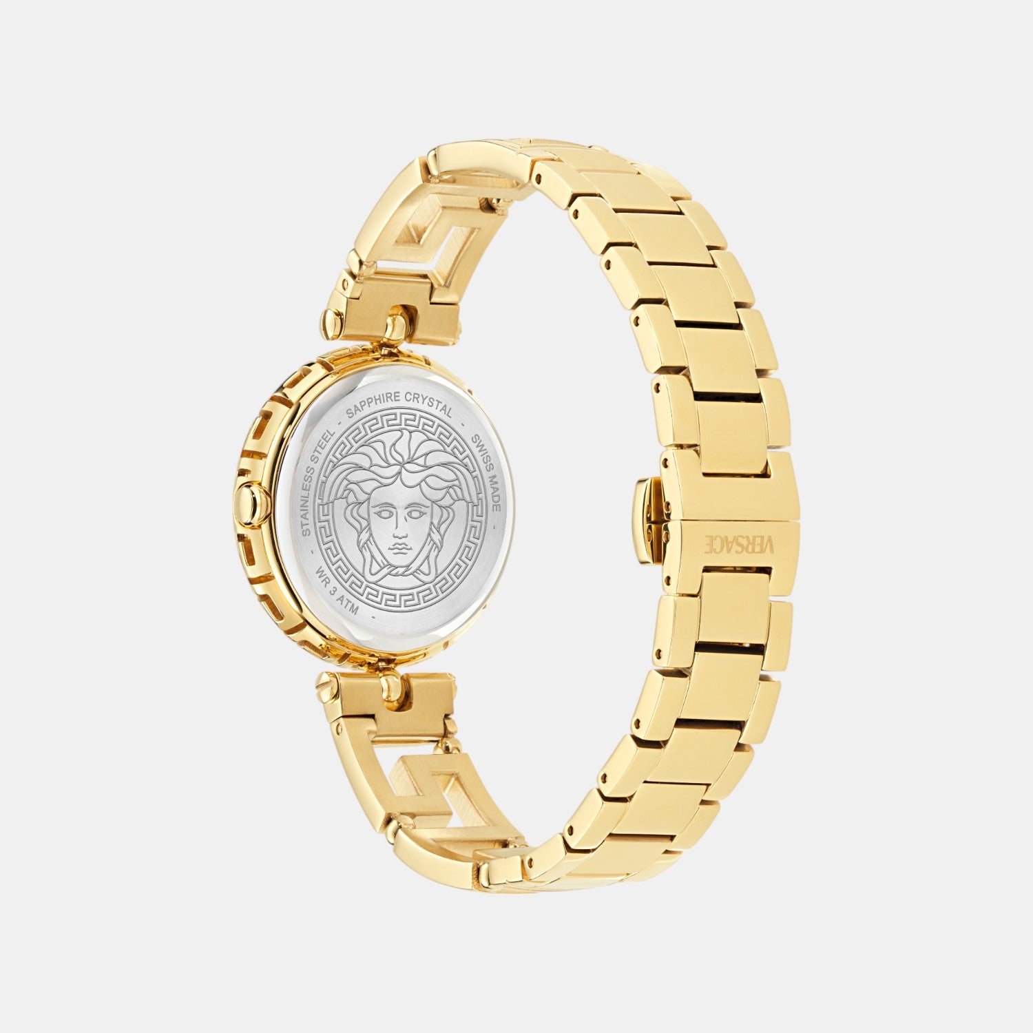 Medusa Jewel Women Quartz Black Dial Analog Stainless Steel Watch VE0B00525