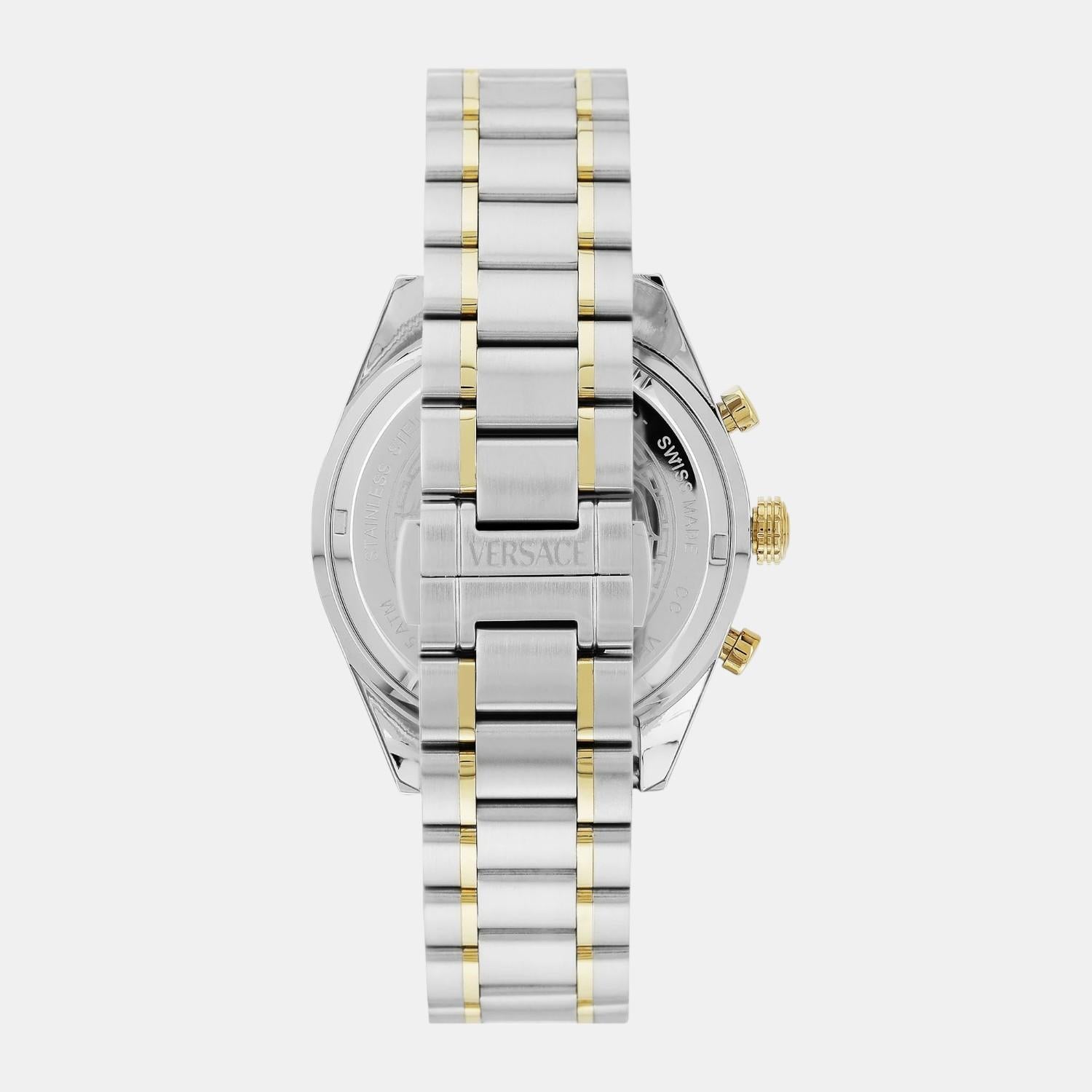 V-Code Unisex Quartz White Dial Chronograph Stainless Steel Watch VE0CA0224