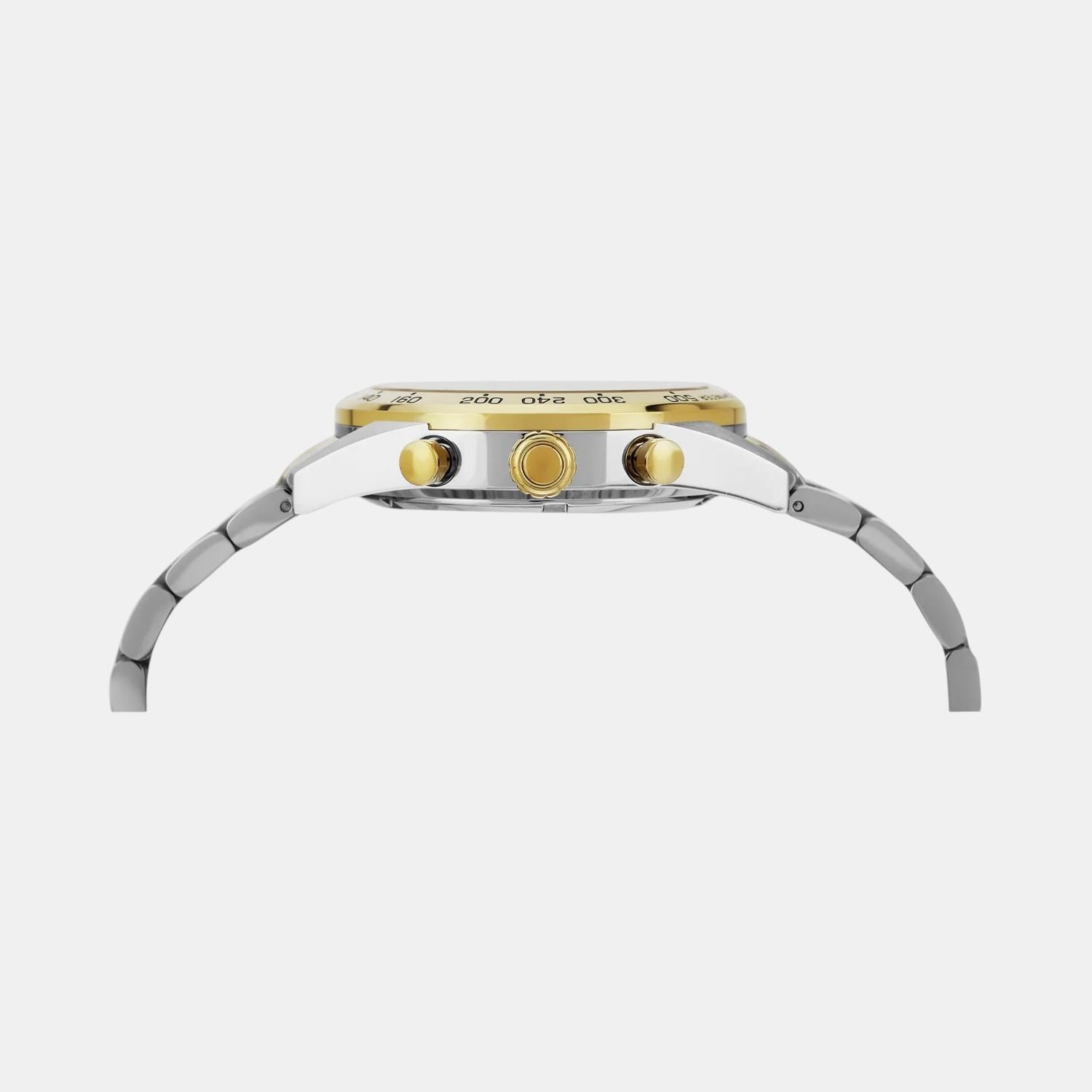 V-Code Unisex Quartz White Dial Chronograph Stainless Steel Watch VE0CA0224