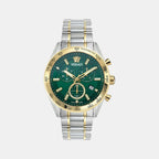 V-Code Unisex Quartz Green Dial Chronograph Stainless Steel Watch VE0CA0324