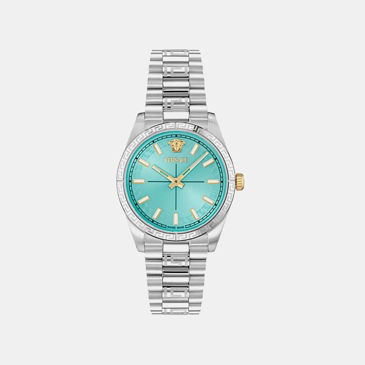 Women Quartz Light Blue Dial Analog Stainless Steel Watch VE0E00225