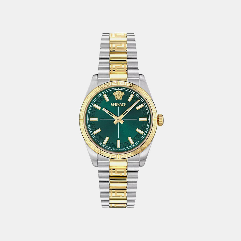 Women Quartz Green Dial Analog Stainless Steel Watch VE0E00425