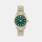 Women Quartz Green Dial Analog Stainless Steel Watch VE0E00425
