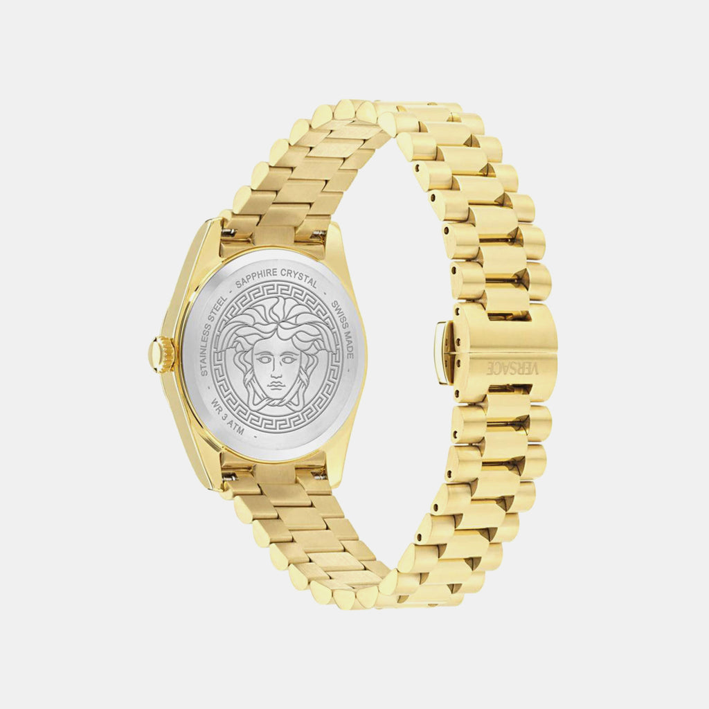 Men Quartz Black Dial Analog Stainless Steel Watch VE0E00625