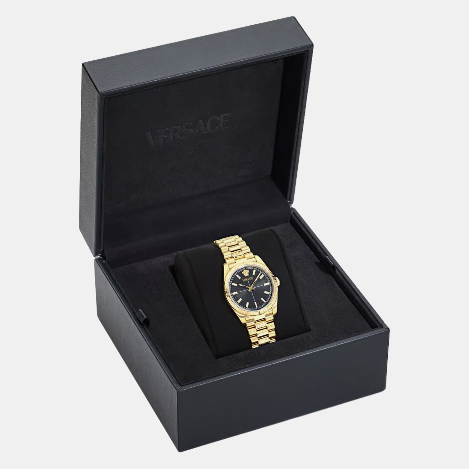 Men Quartz Black Dial Analog Stainless Steel Watch VE0E00625