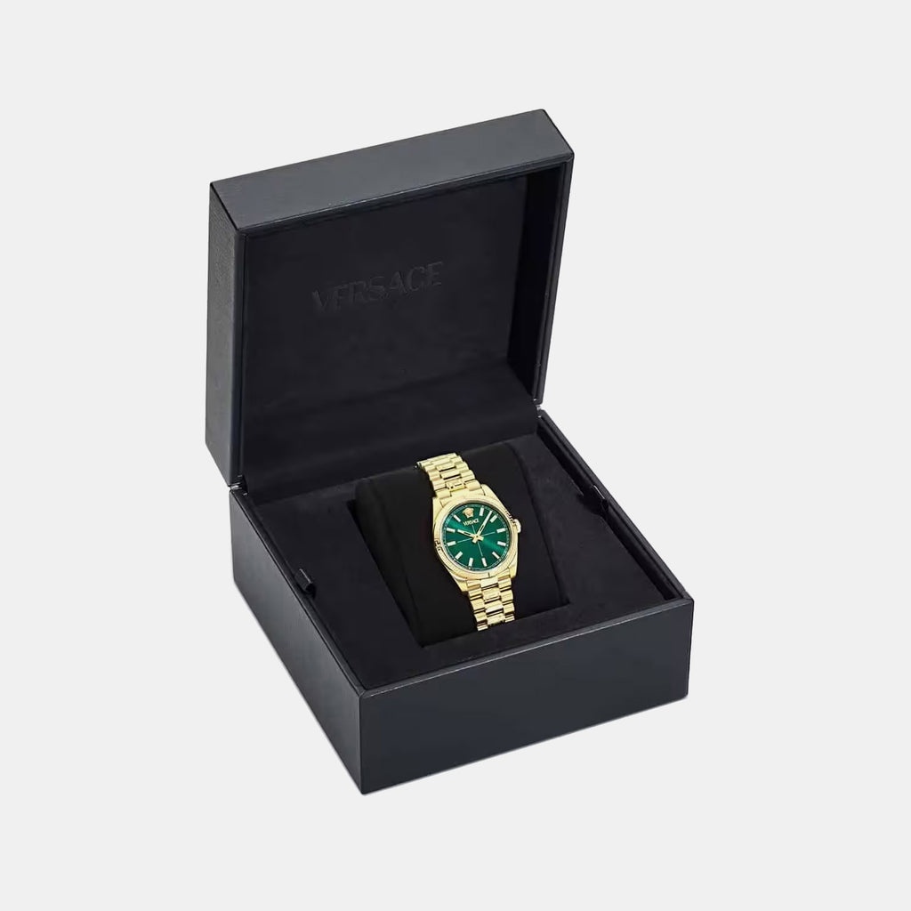 Women Quartz Green Dial Analog Stainless Steel Watch VE0E01025