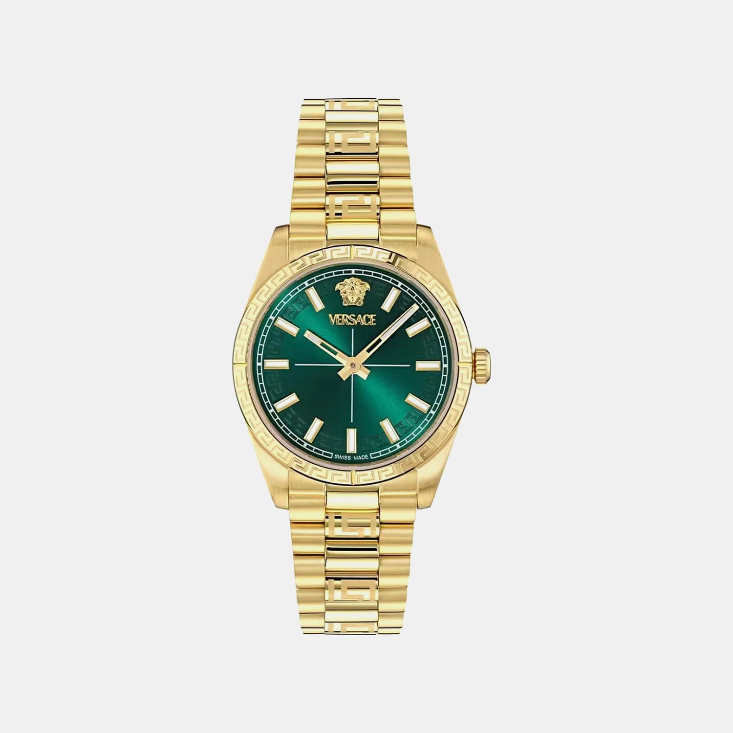 Women Quartz Green Dial Analog Stainless Steel Watch VE0E01025