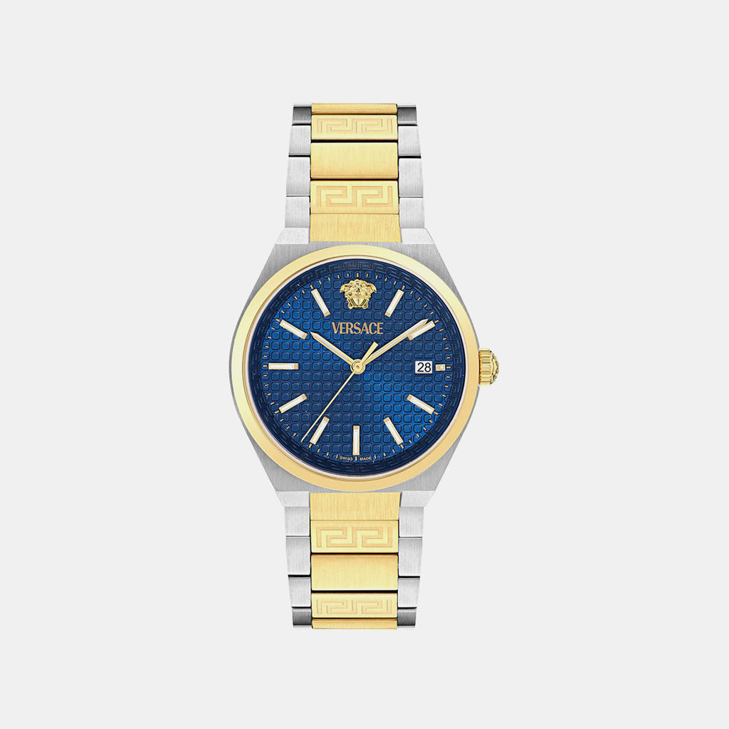 Men Quartz Blue Dial Analog Stainless Steel Watch VE0F00325