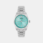 Men Quartz Light Blue Dial Analog Stainless Steel Watch VE0G00225
