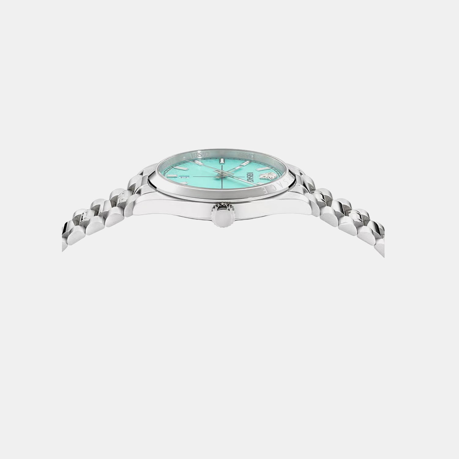 Men Quartz Light Blue Dial Analog Stainless Steel Watch VE0G00225