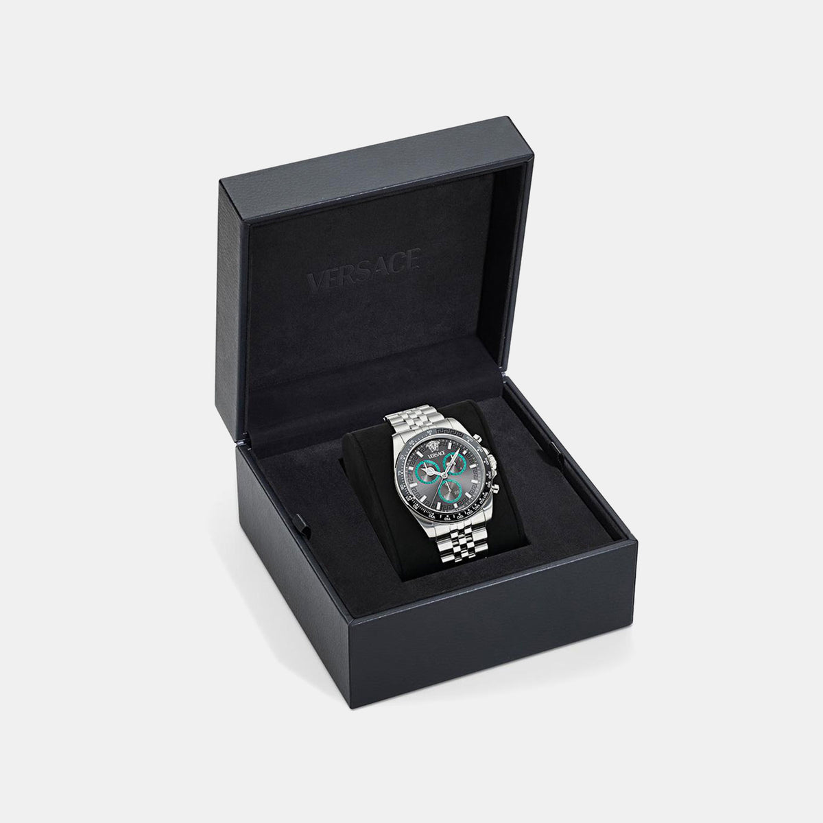 Greca Chr Wave (Wc-0H) Men Quartz Grey Dial Chronograph Stainless Steel Watch VE0H00325