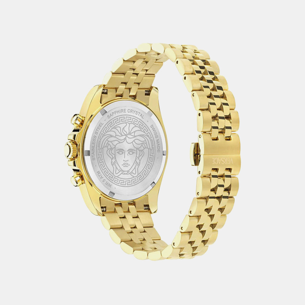 Men Quartz Black Dial Chronograph Stainless Steel Watch VE0H00525