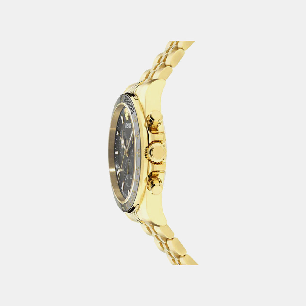 Men Quartz Black Dial Chronograph Stainless Steel Watch VE0H00525