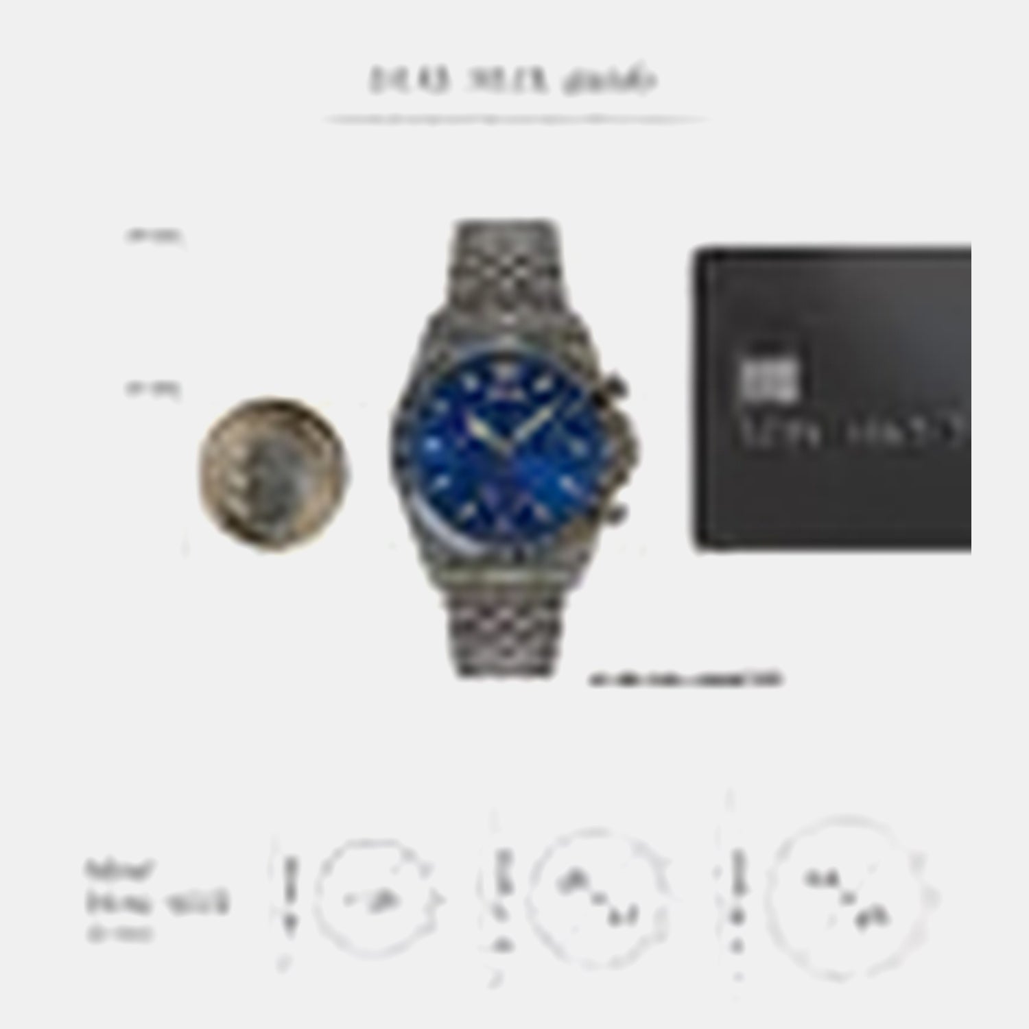 Men Quartz Blue Dial Chronograph Stainless Steel Watch VE0H00625