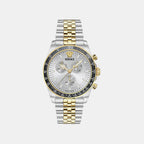 Men Quartz Silver White Dial Chronograph Stainless Steel Watch VE0H00725