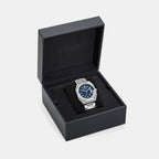 Men V-Contempo GMT Blue Dial Analog Stainless Steel Watch VE0I00225