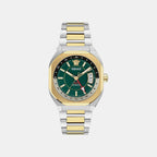Men V-contempo GMT Green Dial Analog Stainless Steel Watch VE0I00325