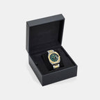 Men V-contempo GMT Green Dial Analog Stainless Steel Watch VE0I00325