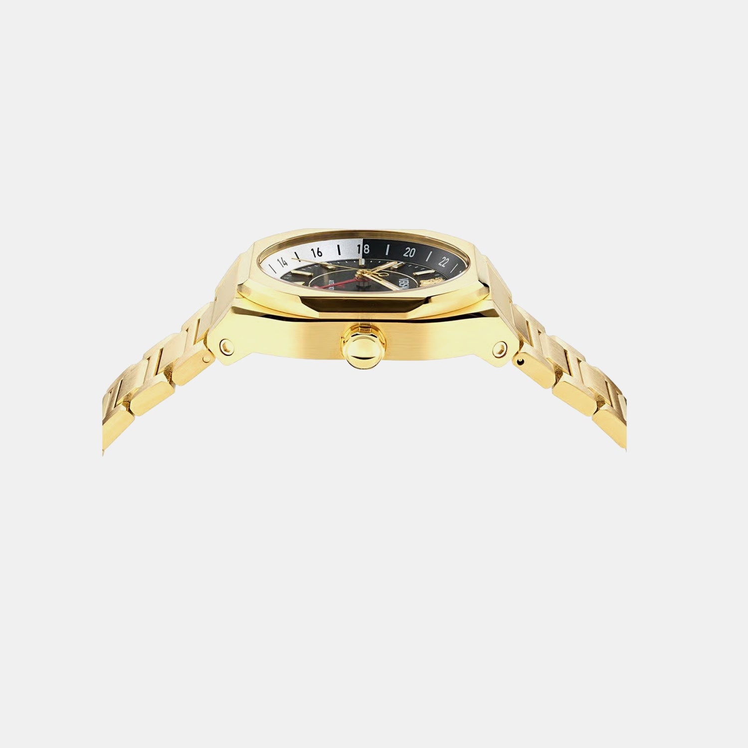 Men GMT Black Dial Analog Stainless Steel Watch VE0I00425