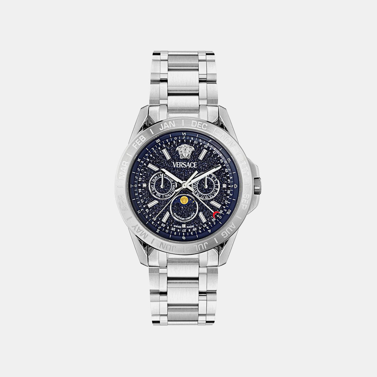 Galaxy Moonph.Chr (Wc-0K) Men Quartz Blue Dial Multi-Function Stainless Steel Watch VE0K00125