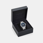 Men Quartz Blue Dial Multi-Function Stainless Steel Watch VE0K00125