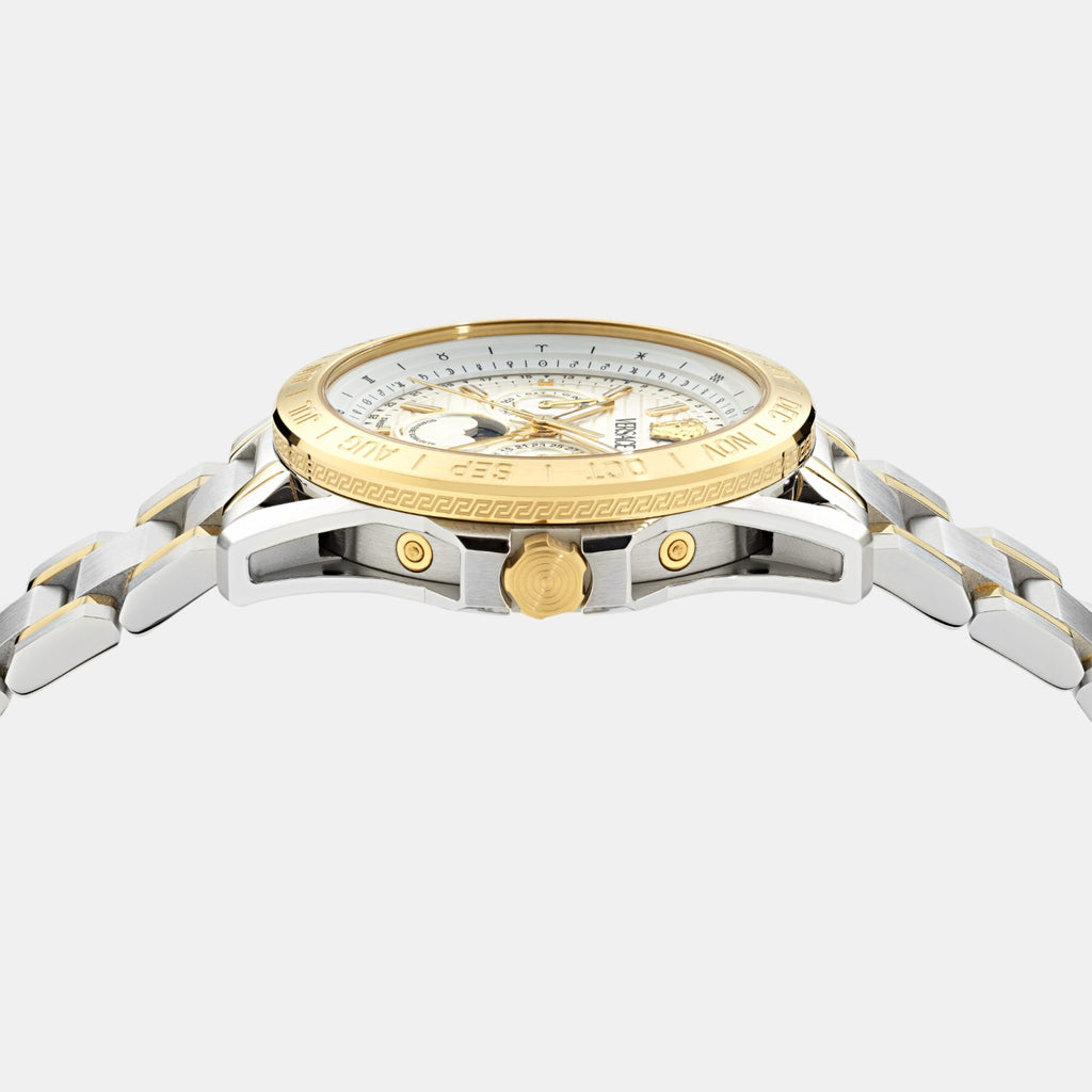 Galaxy Moonphase Men Quartz White Dial Multi-Function Stainless Steel Watch VE0K00225