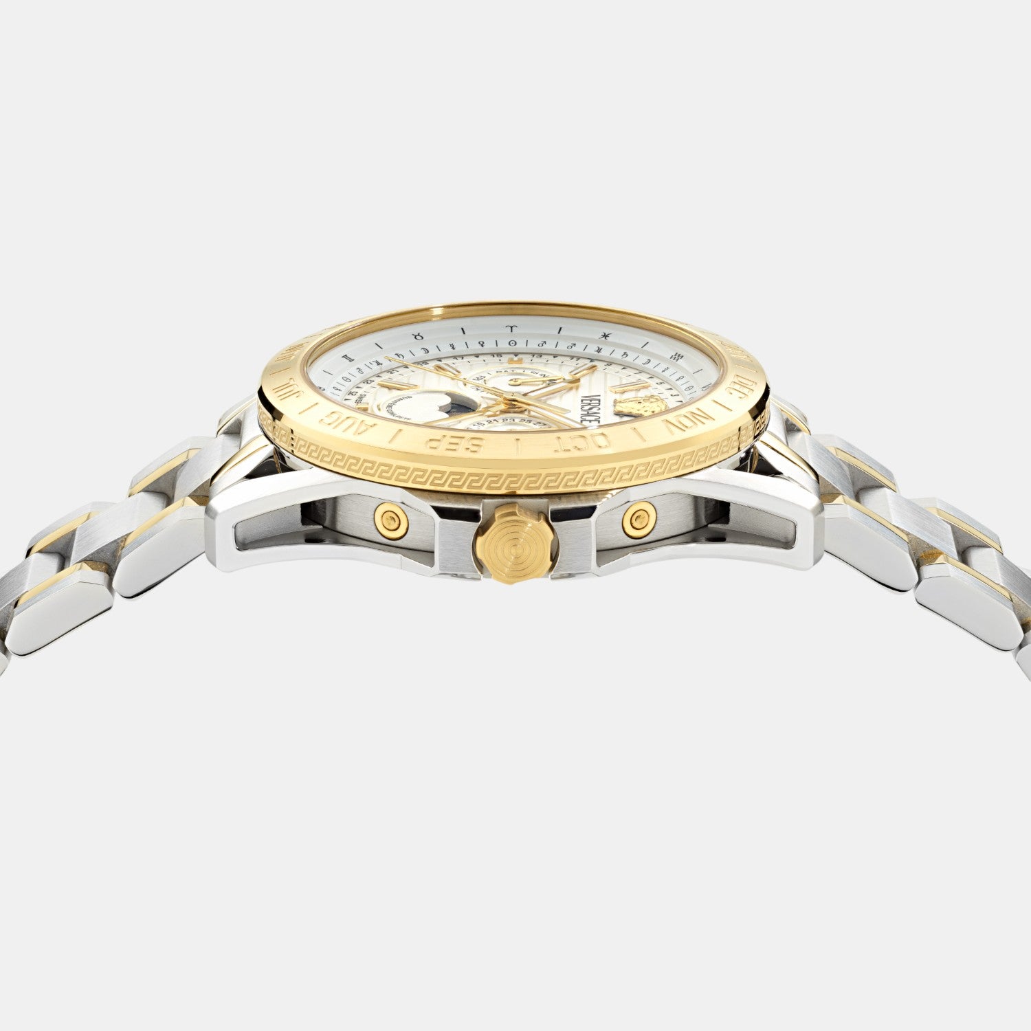 Galaxy Moonphase Men Quartz White Dial Multi-Function Stainless Steel Watch VE0K00225