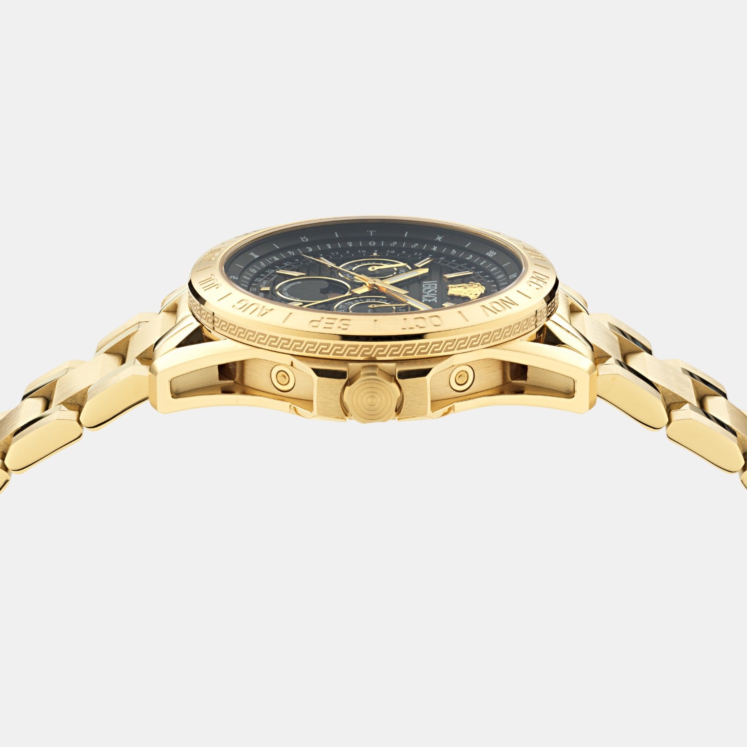 Galaxy Moonphase Men Quartz Black Dial Multi-Function Stainless Steel Watch VE0K00425