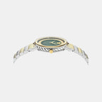 Women Quartz Green Dial Analog Recycled Steel Watch VE0O00225