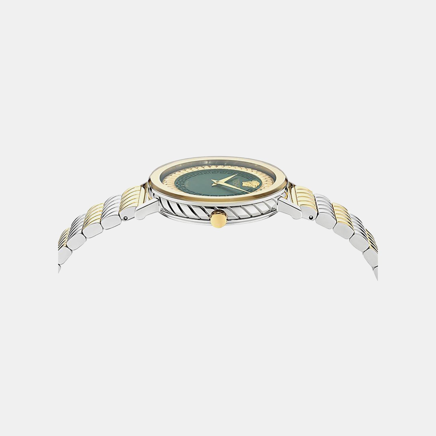 Women Quartz Green Dial Analog Recycled Steel Watch VE0O00225