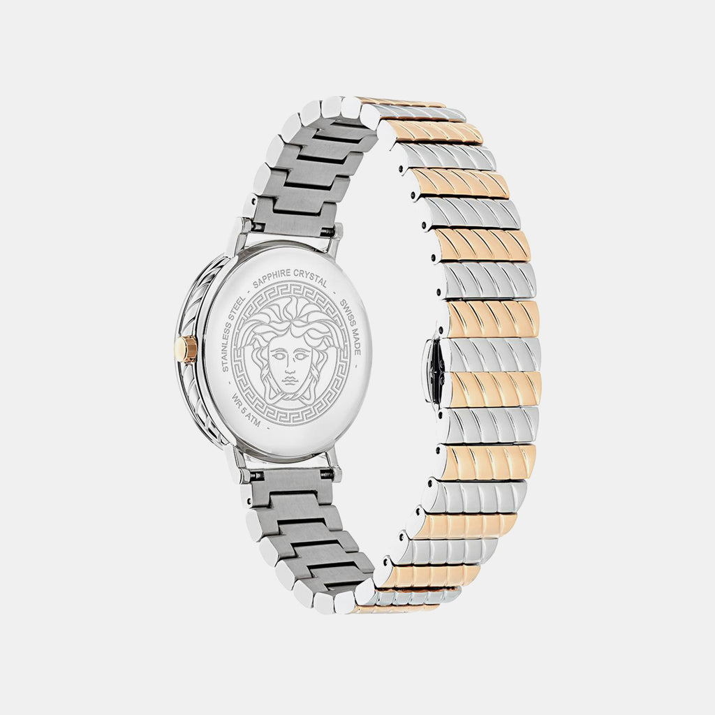 Versace Delphinus (Wc-0O) Women Quartz White Dial Analog Stainless Steel Watch VE0O00325
