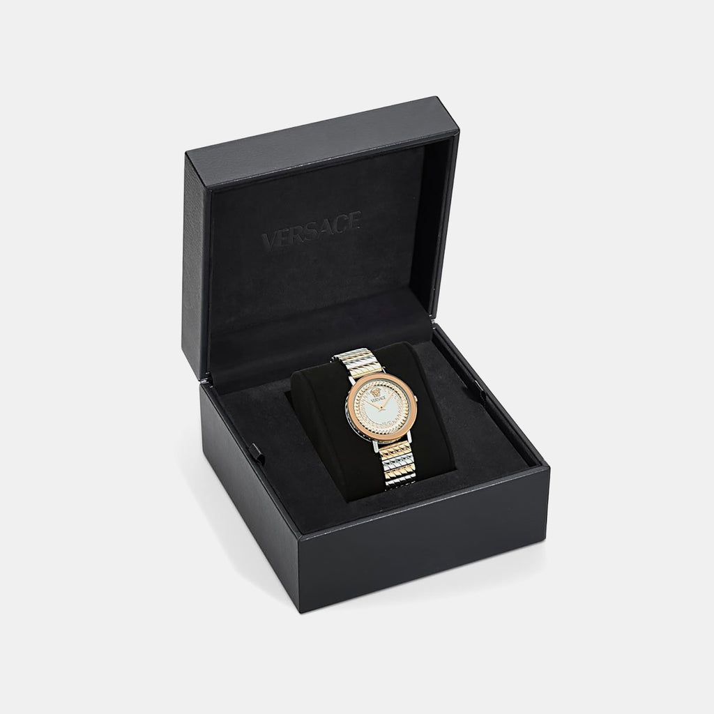 Versace Delphinus (Wc-0O) Women Quartz White Dial Analog Stainless Steel Watch VE0O00325