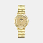 Versace Delphinus (Wc-0O) Women Quartz Gold Dial Analog Stainless Steel Watch VE0O00525