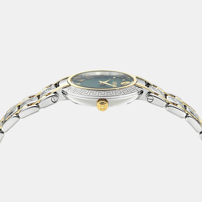 Versace Antlia (Wc-0P) Women Quartz Green Dial Analog Stainless Steel Watch VE0P00425