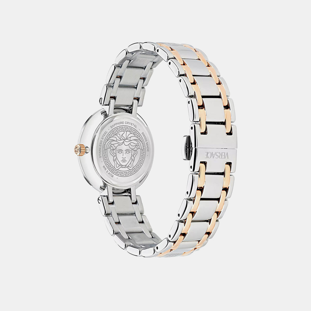 Women Quartz Silver White Dial Analog Recycled Steel Watch VE0P00525