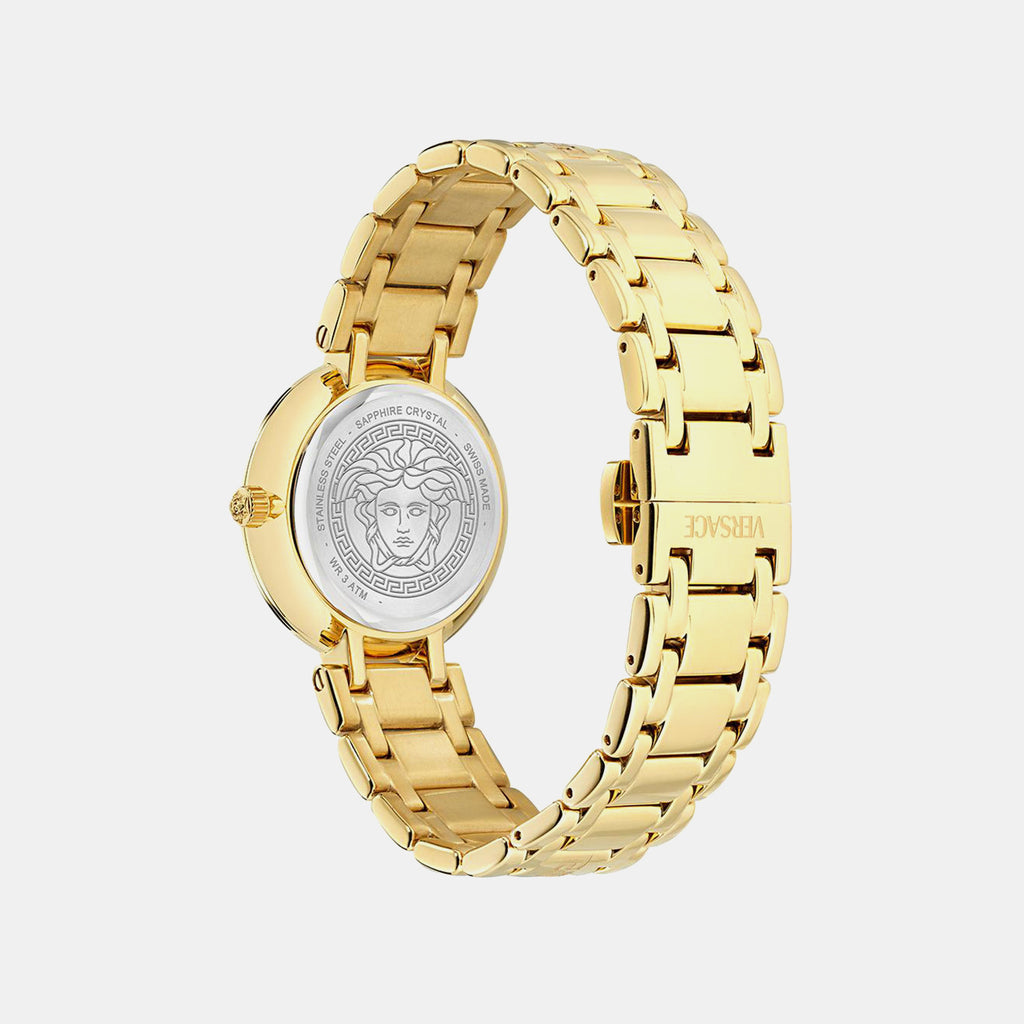 Women Quartz Black Dial Analog Recycled Steel Watch VE0P00625