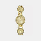 Stud Icon Women Quartz Gold Dial Analog Stainless Steel Watch VE0Q00425
