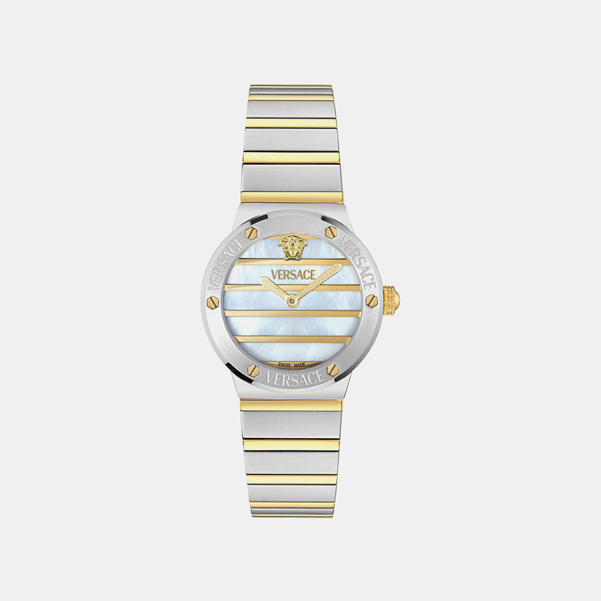 Greca Logo Pearl(Wc-0S) Women Quartz Mother Of Pearl Dial Analog Stainless Steel Watch VE0S00325